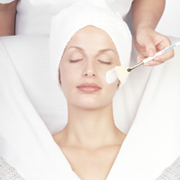 woman getting facial
